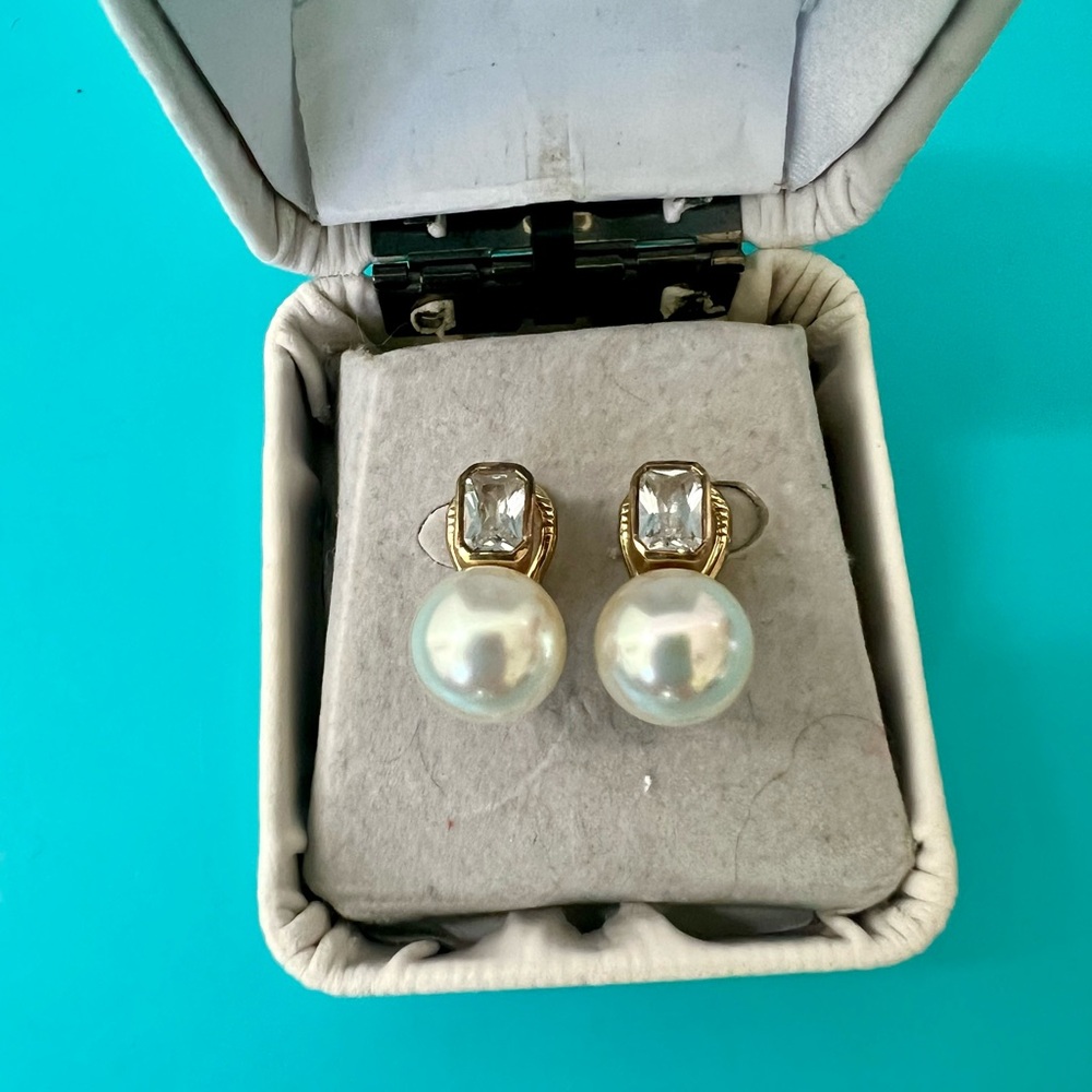 925 Sterling Silver Freshwater White Pearl Earrings, Pre-owned